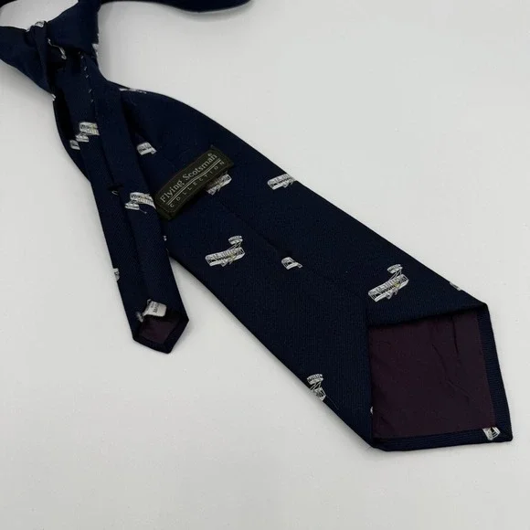 Vintage Flying Scotsman Collection Aviation Tie Classic Navy Wright Brothers - Picture 4 of 6